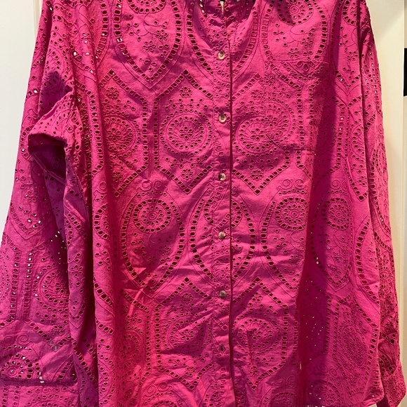 Sezane Max Shirt in Fuchsia - Picture 1 of 3
